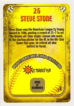 2004 Maryland Lottery Baltimore Orioles #26 Steve Stone Back