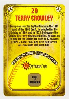 2004 Maryland Lottery Baltimore Orioles #29 Terry Crowley Back