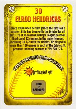 2004 Maryland Lottery Baltimore Orioles #30 Elrod Hendricks Back