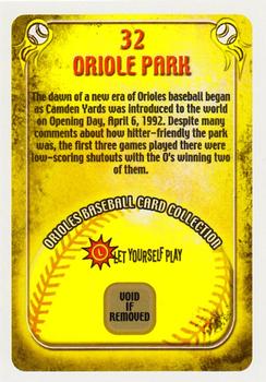 2004 Maryland Lottery Baltimore Orioles #32 Oriole Park Back