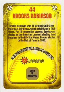 2004 Maryland Lottery Baltimore Orioles #44 Brooks Robinson Back