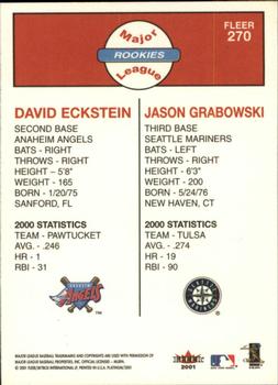 2001 Fleer Platinum #270 David Eckstein / Jason Grabowski Back