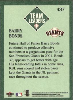 2001 Fleer Platinum #437 Barry Bonds Back