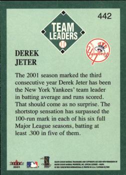 2001 Fleer Platinum #442 Derek Jeter Back