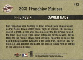 2001 Fleer Platinum #473 Phil Nevin / Xavier Nady Back