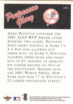 2001 Fleer Platinum #486 Andy Pettitte Back