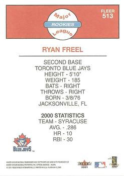2001 Fleer Platinum #513 Ryan Freel Back