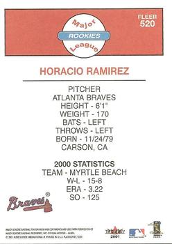 2001 Fleer Platinum #520 Horacio Ramirez Back