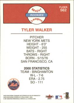 2001 Fleer Platinum #562 Tyler Walker Back