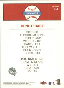 2001 Fleer Platinum #584 Benito Baez Back