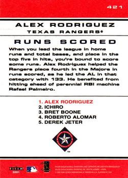 2001 Fleer Platinum #421 Alex Rodriguez Back