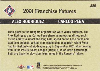 2001 Fleer Platinum #480 Alex Rodriguez / Carlos Pena Back