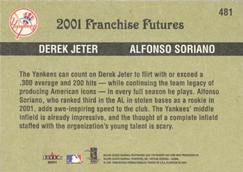 2001 Fleer Platinum #481 Derek Jeter / Alfonso Soriano Back