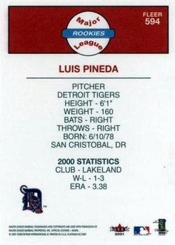 2001 Fleer Platinum #594 Luis Pineda Back