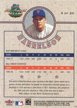2002 Fleer Mets All-Amazin' 40th Anniversary Team #5 Bud Harrelson Back
