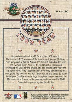 2002 Fleer Mets All-Amazin' 40th Anniversary Team #19 1969 Team Card Back