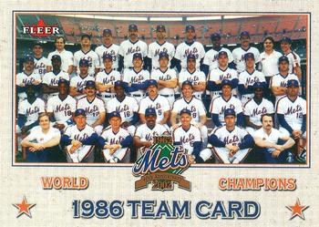 2002 Fleer Mets All-Amazin' 40th Anniversary Team #20 1986 Team Card Front