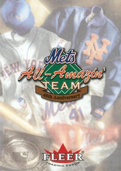 2002 Fleer Mets All-Amazin' 40th Anniversary Team #NNO Checklist Cover Card Front