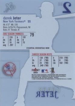 2003 Fleer E-X - Essential Credentials Now #79 Derek Jeter Back