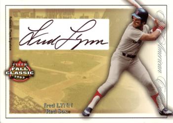 2003 Fleer Fall Classic - All-American Autographs (SN50) #AAA/FL Fred Lynn Front