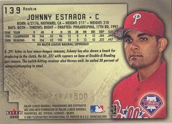 2001 Fleer Showcase #139 Johnny Estrada Back