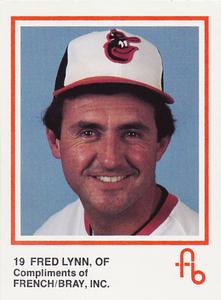 1988 French/Bray Baltimore Orioles #NNO Fred Lynn Front