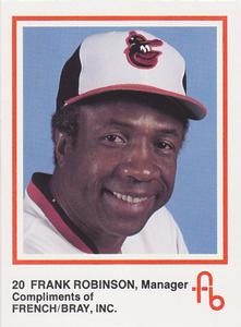 1988 French/Bray Baltimore Orioles #NNO Frank Robinson Front