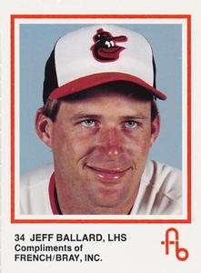 1988 French/Bray Baltimore Orioles #NNO Jeff Ballard Front