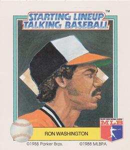 1988 Parker Bros. Starting Lineup Talking Baseball Baltimore Orioles #15 Ron Washington Front