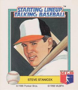 1988 Parker Bros. Starting Lineup Talking Baseball Baltimore Orioles #17 Pete Stanicek Front