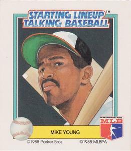 1988 Parker Bros. Starting Lineup Talking Baseball Baltimore Orioles #20 Mike Young Front