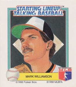1988 Parker Bros. Starting Lineup Talking Baseball Baltimore Orioles #28 Mark Williamson Front