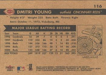 2001 Fleer Tradition #116 Dmitri Young Back