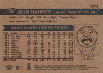 2001 Fleer Tradition #293 John Flaherty Back