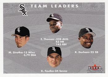 2001 Fleer Tradition #442 Frank Thomas / Ray Durham / Kevin Foulke / Mike Sirotka Front