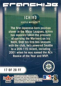 2003 Fleer Focus Jersey Edition - Franchise Focus #17FF Ichiro Suzuki Back