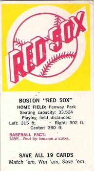 1968-72 Fleer Cloth Baseball Emblems Tallboys - Emblem Cards #NNO Boston Red Sox Front