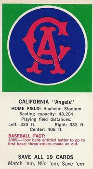1968-72 Fleer Cloth Baseball Emblems Tallboys - Emblem Cards #NNO California Angels Front