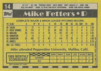 1990 Topps #14 Mike Fetters Back