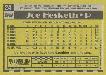 1990 Topps #24 Joe Hesketh Back