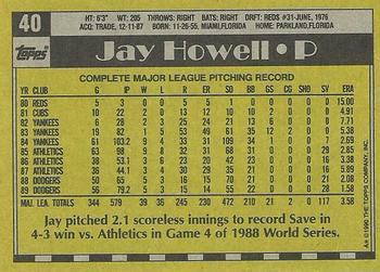 1990 Topps #40 Jay Howell Back