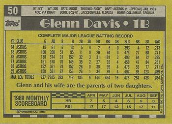 1990 Topps #50 Glenn Davis Back