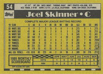 1990 Topps #54 Joel Skinner Back