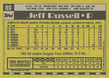 1990 Topps #80 Jeff Russell Back