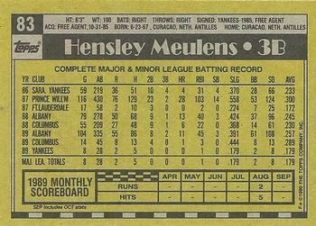 1990 Topps #83 Hensley Meulens Back