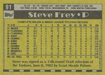 1990 Topps #91 Steve Frey Back