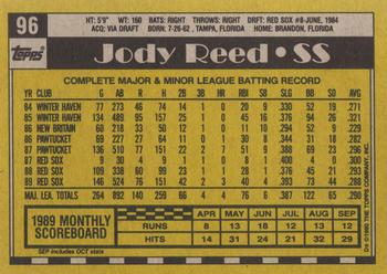 1990 Topps #96 Jody Reed Back