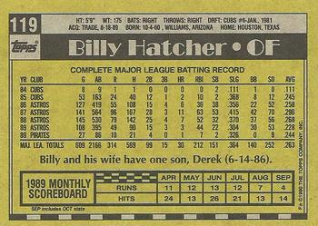 1990 Topps #119 Billy Hatcher Back
