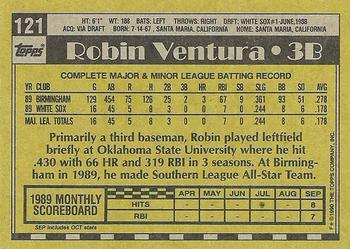 1990 Topps #121 Robin Ventura Back