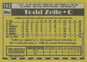 1990 Topps #162 Todd Zeile Back